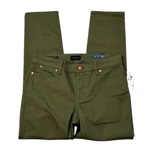 Talbots Olive Green Slim Ankle Jean - size 4‎ Petite NWT